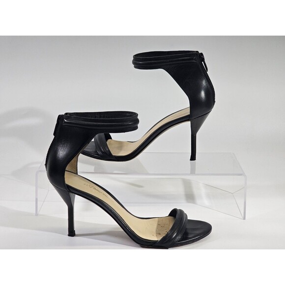 DMS Women's 35.5 5.5 Phillip Lim Black Leather Mirtini Heels Ankle Strap Pumps - Picture 5 of 12